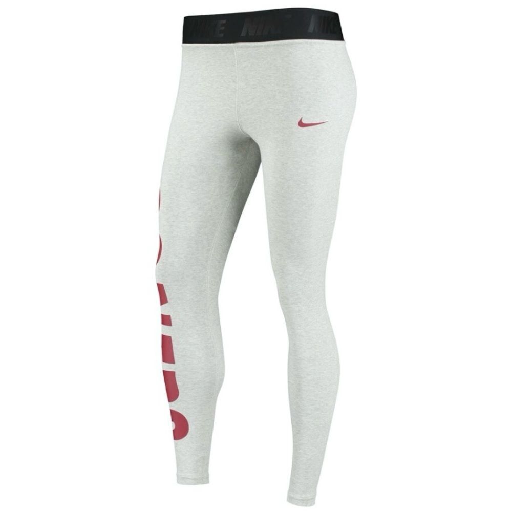 Nike OU Oklahoma Sooners High-Waisted Dri Fit Athletic Leggings Heathered Gray L - Picture 3 of 9